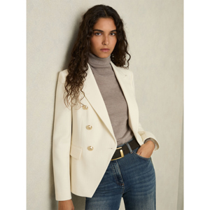 REISS TALLY Tailored Fit Textured Double Breasted Blazer